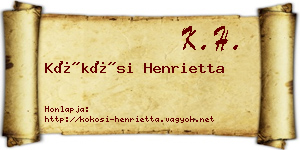 Kökösi Henrietta névjegykártya